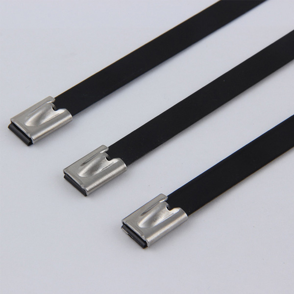 Epoxy coated stainless steel cable ties